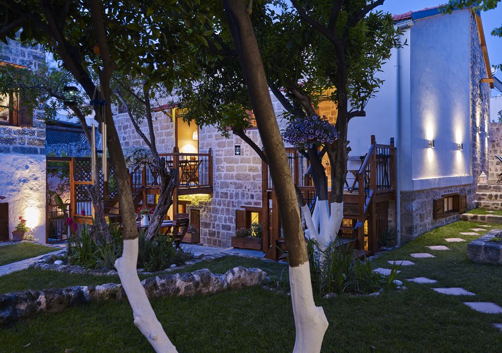 View of the unique garden in Rhodes Old Town